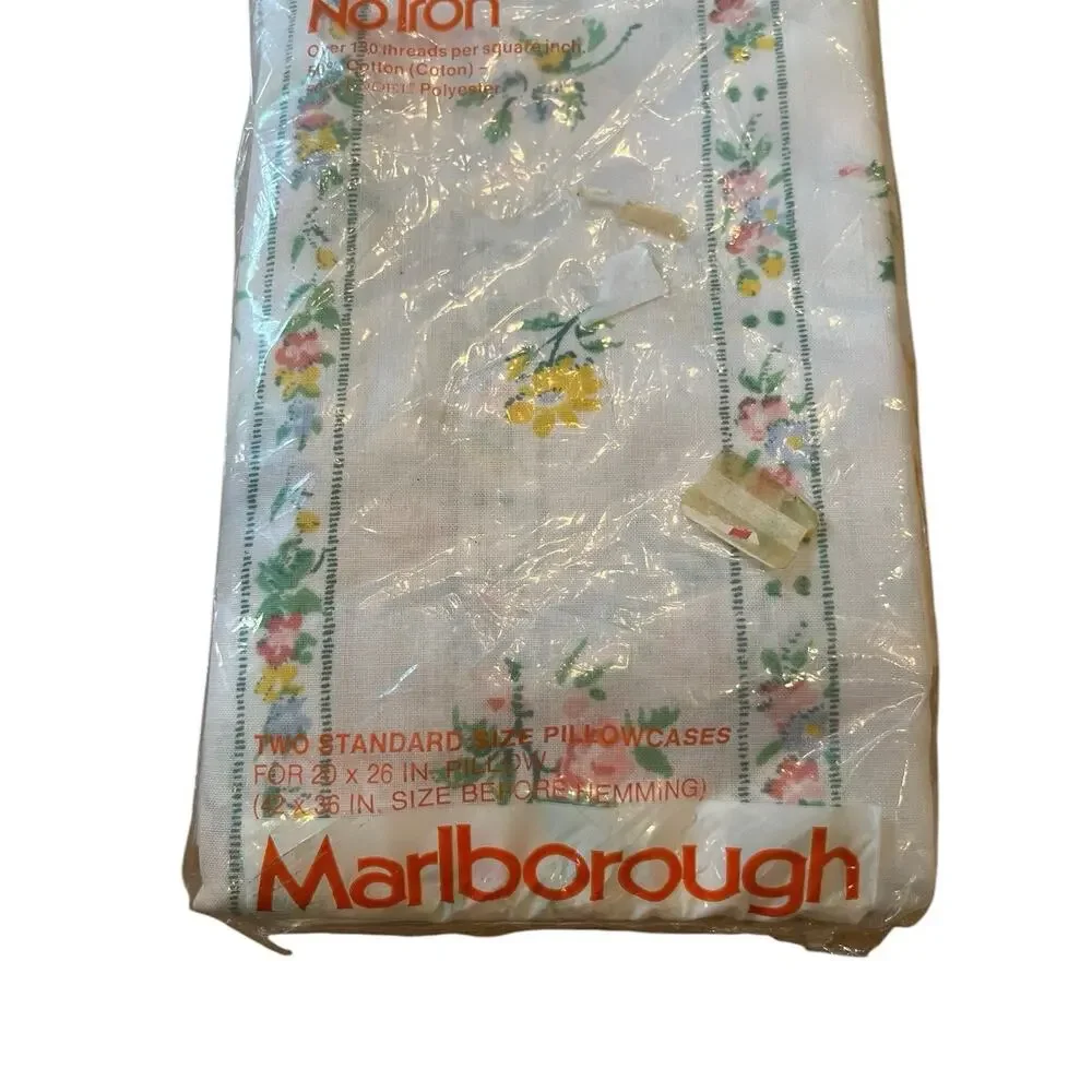2 Vtg Pillowcases Marlborough No Iron Standard 26